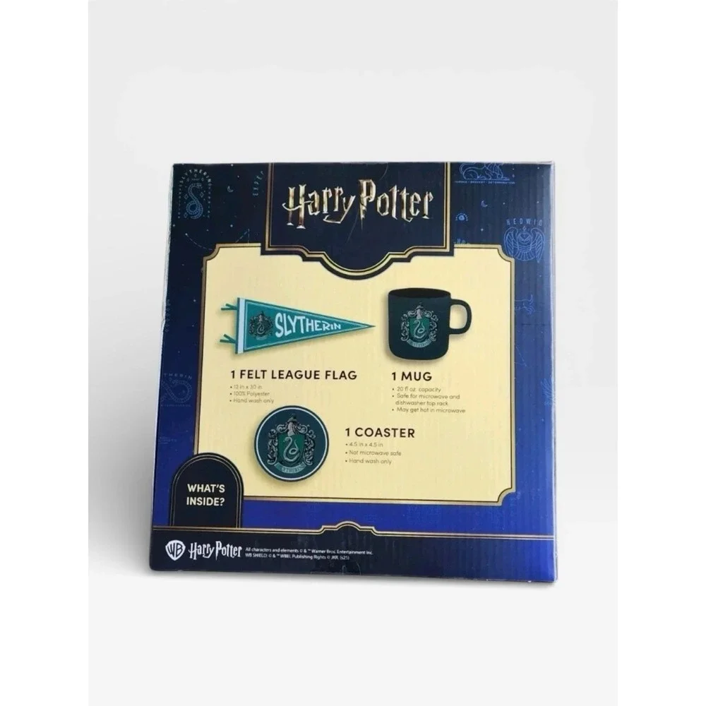 NIB Harry Potter Slytherin Flag Bundle Coaster‎ & Coffee Cup/Mug Set